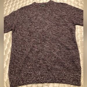 Primark 100% Organic Cotton Marled Knit Sweater | Burgundy Cream | Medium